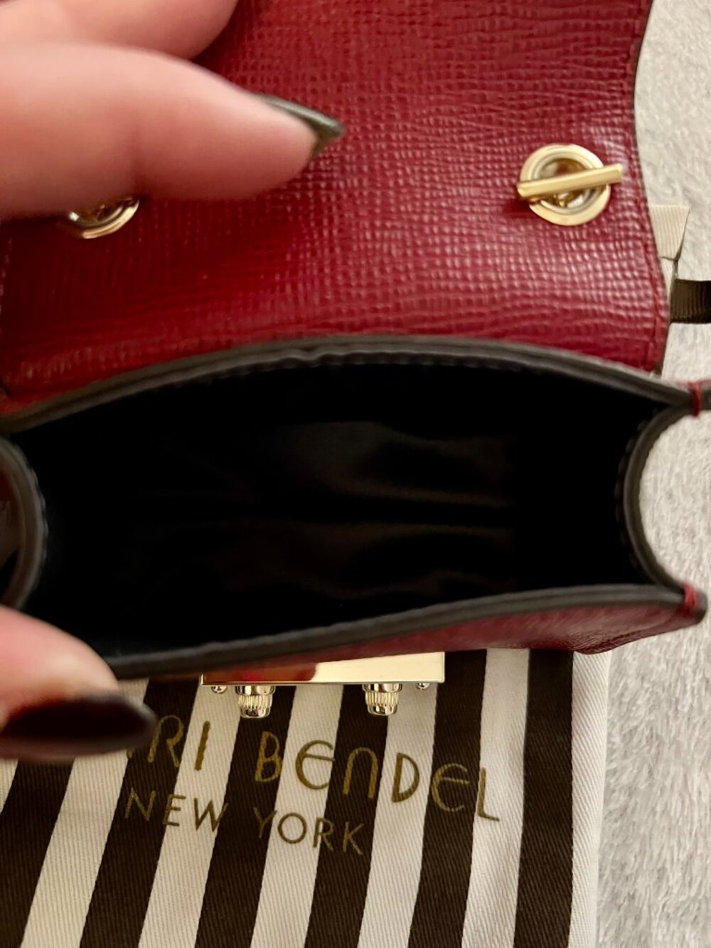 Henri Bendel Red Waldorf Party Bag (Mini Bag) with Dust Bag Like New - Picture 8 of 8